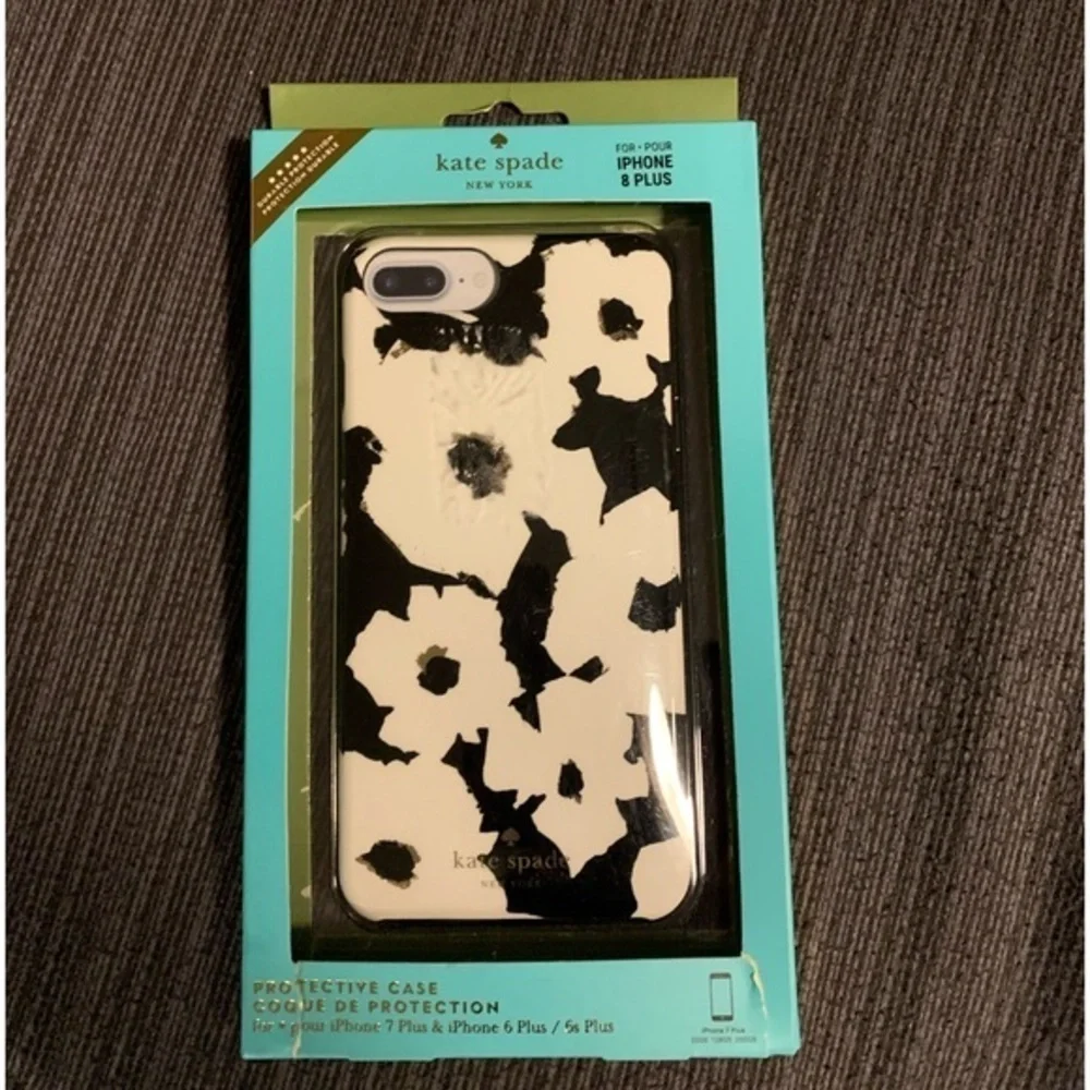 New Kate Spade Floating Floral Black White IPHONE Case Protector 6/6s 7/8